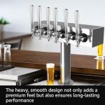 Mrbrew Beer Tap Handle, Upgraded Beer Faucet Handle 304 Stainless Steel Beer Keg Tap Handle Commercial Standard 3/8”Threading Kegerator Tap Handle for Kegerator Tower Stout Nitro Coffee Tap Draft Beer