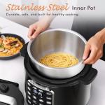CARORI 9-in-1 Electric Pressure Cooker 6 Quart Black, Stainless Steel Pot, 12 Preset Functions with Touchscreen, Safe Steam Release, Stew, Slow Cook, Rice, Sauté, Warmer