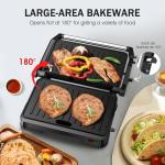 Panini Press Grill & Sandwich Maker - 2-Slice, 180° Adjustable Hinge, Non-Stick Aluminum Plates for Paninis, Quesadillas, Waffles & More, Easy to Clean, 850W Electric Griddle, Perfect for Kitchen