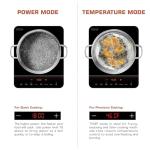 Empava Portable Induction Hot Plate Cooktop, Countertop Electric Stove with Single Burner, 3 Preset Modes, Shatterproof Glass Top, 110~120V Plug-In for Kitchen, RV, and Outdoor Camping