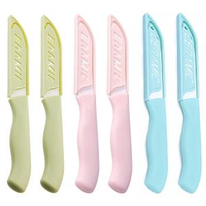 WWZJ 6 Pack Ceramic Paring Knife with Knife Cover, Lightweight Ceramic Knives, Fruit and Vegetable Small Knife (Ceramic, Mix)