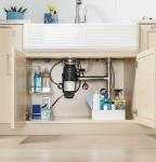 GE Disposall Continuous Feed 1/2 HP Motor Garbage Disposer, Good for Grinding: Cooked Meat, Beans, & Seeds, Universal 3 Bolt Install & Power Cord Included, Recommended for 2-4 Person Homes, GFC565W