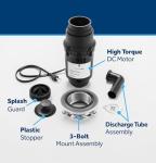 GE Disposall Continuous Feed 1/2 HP Motor Garbage Disposer, Good for Grinding: Cooked Meat, Beans, & Seeds, Universal 3 Bolt Install & Power Cord Included, Recommended for 2-4 Person Homes, GFC565W