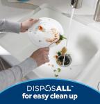 GE Disposall Continuous Feed 1/2 HP Motor Garbage Disposer, Good for Grinding: Cooked Meat, Beans, & Seeds, Universal 3 Bolt Install & Power Cord Included, Recommended for 2-4 Person Homes, GFC565W