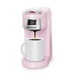 CHULUX Classic Single Serve Coffee Maker for K Cup, One Button Easy Coffee Machine for Office, RV, Travel and Dorm, Pink