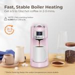 CHULUX Classic Single Serve Coffee Maker for K Cup, One Button Easy Coffee Machine for Office, RV, Travel and Dorm, Pink