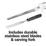 Hamilton Beach Electric Knife Set with Reciprocating Serrated Blades, Storage Case, Fork - For Carving Meats, Bread, Foam, More