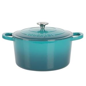 Crock-Pot Artisan 7-Quart Round Dutch Oven – Teal Ombre, Enameled Cast Iron Oven Safe Cookware