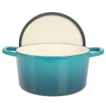 Crock-Pot Artisan 7-Quart Round Dutch Oven – Teal Ombre, Enameled Cast Iron Oven Safe Cookware