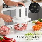 LAC LAICHY 8-Cup Food Processor with Touchscreen, 2L Glass Bowl Electric Food Chopper & Meat Grinder, Mini Blender for Baby Food, Vegetables, Fruits