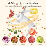 LAC LAICHY 8-Cup Food Processor with Touchscreen, 2L Glass Bowl Electric Food Chopper & Meat Grinder, Mini Blender for Baby Food, Vegetables, Fruits