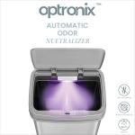 Ninestars Nova Series 13 Gallon Odor Elimating Automatic Kitchen Trash Can Automatic Odor Control Motion Sensor Garbage Bin, 50 Liter Smart Opening Stainless Steel, Silver