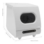Portable Countertop Dishwasher, 1200W Mini Dishwasher with 12 Water Outlets and 360° Spraying Cleaning, White Fully Automatic Dishwashing Machine for Homes, Dormitories, Recreational Vehicle