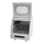 Portable Countertop Dishwasher, 1200W Mini Dishwasher with 12 Water Outlets and 360° Spraying Cleaning, White Fully Automatic Dishwashing Machine for Homes, Dormitories, Recreational Vehicle