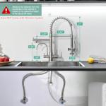 Fapully 3 in 1 Kitchen Faucet with Water Filler and Pull Down Sprayer,Brushed Nickel Commercial Kitchen Sink Faucet with Drinking Water Faucet