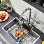 Fapully 3 in 1 Kitchen Faucet with Water Filler and Pull Down Sprayer,Brushed Nickel Commercial Kitchen Sink Faucet with Drinking Water Faucet