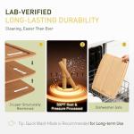 Lightweight Durable Bamboo Cutting Board with Non-Slip Feet, Non Toxic Wooden Cutting Board for Kitchen Heat-Resistant Chopping & Charcuterie Board with Juice Groove Kitchen Essentials for Meat