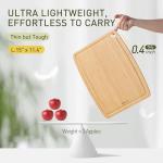 Lightweight Durable Bamboo Cutting Board with Non-Slip Feet, Non Toxic Wooden Cutting Board for Kitchen Heat-Resistant Chopping & Charcuterie Board with Juice Groove Kitchen Essentials for Meat