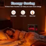 DUMOS Electric Fireplace Heater, 26" Freestanding Two Door Electric Fireplace Stove with 3D Flame Effect & Remote Control, Modern Stove for Home with Safety Features, Adjustable Heat & Timer, Charcoal