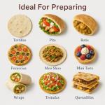 HIC Kitchen Taco Making Tools, Tortilla Press, Heavyweight Aluminum, Forms 6-Inch Tortillas and Artisan Flatbreads