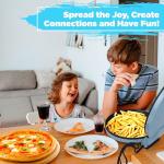 Courant Pizza Maker 12 inch Pizzas Machine, Newly improved Cool-touch Handle Non-Stick plates Pizza oven & CalzoneMaker, Electric Countertop Oven for Home or School, 12” Indoor Grill/Griddle, Teal