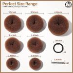 Teenitor Hair Bun Maker, 7pcs Bun Donuts for hair Buns(1 Extra-Large, 2 Large, 2 Medium, 2 Small), Light Brown