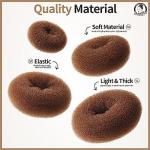 Teenitor Hair Bun Maker, 7pcs Bun Donuts for hair Buns(1 Extra-Large, 2 Large, 2 Medium, 2 Small), Light Brown
