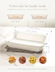 Casserole Dishes for Oven,9x13 Ceramic Baking Dish,4.2 Quarts Large Lasagna Pan with Handles Deep and Large Capacity,Durable Bakeware for Lasagna, Home Decor, Wedding Gift, White