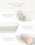 Casserole Dishes for Oven,9x13 Ceramic Baking Dish,4.2 Quarts Large Lasagna Pan with Handles Deep and Large Capacity,Durable Bakeware for Lasagna, Home Decor, Wedding Gift, White