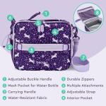 Bentgo Kids Lunch Bag - Durable, Double-Insulated Lunch Bag for Kids 3+; Holds Lunch Box, Water Bottle, & Snacks; Easy-Clean Water-Resistant Fabric & Multiple Zippered Pockets (Unicorn)