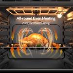 Empava 24 inch Electric Single Wall Oven with 4 Basic Bake Broil Cooking Modes, Mechanical Knob Control, 2.5 Cu.ft. Capacity, 2950W