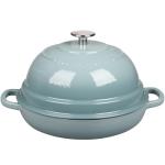 EDGING CASTING Enameled Cast Iron Dutch Oven Pot with Lid, Round Bread Oven for Homemade Sourdough Bread Baking, 6 Quart, Seasalt