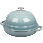 EDGING CASTING Enameled Cast Iron Dutch Oven Pot with Lid, Round Bread Oven for Homemade Sourdough Bread Baking, 6 Quart, Seasalt