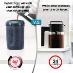 HyperChiller HC2CB Patented Iced Coffee/Beverage Cooler, NEW, IMPROVED,STRONGER AND MORE DURABLE! Ready in One Minute, Reusable for Iced Tea, Wine, Spirits, Alcohol, Juice, 12.5 Oz, Charcoal Black