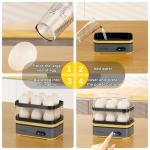 Evoloop Rapid Egg Cooker Electric 12 Eggs Capacity, Soft, Medium, Hard Boiled, Poached, Omelet Maker Egg Poacher & Vegetable Steamer, BPA Free Tray(Grey)