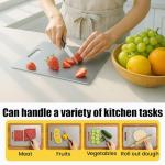 Titanium Cutting Board Set of 3, 100% Pure Titanium Chopping Board for Kitchen, Hygiene & Durability Double Sided Cutting Board, Non toxic 3Pcs Chopping Board, Dishwasher Safe (S+M+L)