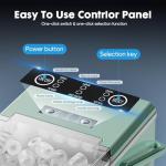 Sweetcrispy Countertop Ice Maker with Scoop, Basket and Handle, Portable Ice Machine 9 Ice Cubes Ready in 6 Mins, 26.5lbs in 24Hrs, 2 Sizes for Home Kitchen Office Bar Party, Green