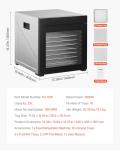 VEVOR Food Dehydrator, 10 Stainless Steel Trays Dehydrators Machine, 1000W Food Dryer with Adjustable Temp & 24-Hour Timer, Food Dehydrator for Jerky Meat Fruit Vegetables Herbs Dog Treats