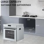 MERXENG 24" Single Wall Oven, 2.5 Cu.ft Built-in Electric Wall Oven with 10 Functions, 3000W, 240V, Convection Oven in Stainless Steel, Touch Control, Timer, Safety Lock, ETL Certified