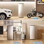 Upstreman 7.0 Cu.Ft Upright Freezer, Large Capacity Garage Ready Deep Freezers with 5 Adjustable Shelves, Convertible Refrigerator/Freezer, Reversible Door for Home, Basement, Apartment (Stainless)