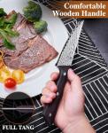 Naitesen Steak Knives Set of 8, Serrated Lightweight Kitchen Knife with Wooden Handle for Cutting Meat Gifts for Men Women