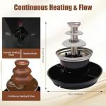 3 Tier Chocolate Fountain Machine 16-Ounce Party Fondue Set, Electirc Mini Chocolate Fountain with 5 Stainless Steel Forks Chocolate Melting Fondue for Party, Wedding, Birthday