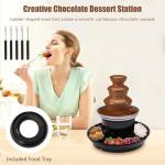 3 Tier Chocolate Fountain Machine 16-Ounce Party Fondue Set, Electirc Mini Chocolate Fountain with 5 Stainless Steel Forks Chocolate Melting Fondue for Party, Wedding, Birthday