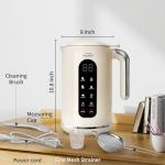 HANC 42oz Nut Milk Maker Machine, 8 in 1 Silent Automatic Soy Milk Maker, Homemade Soy Milk, Oat, Puree, Almond Milk Maker with Delay Start/Keep, Cream Warm/Boil Water/Self-Cleaning, Cream