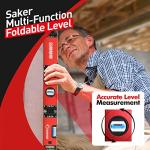 Saker Multi-function Foldable Level, 28-Inch Leveler Tool,Gifts for Men,Multi-Angle Measurement Woodworking Tools,Precise Leveling In Any Position,Folding Level Tool To Save Your Precious Time