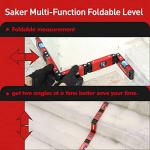 Saker Multi-function Foldable Level, 28-Inch Leveler Tool,Gifts for Men,Multi-Angle Measurement Woodworking Tools,Precise Leveling In Any Position,Folding Level Tool To Save Your Precious Time