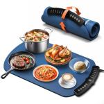 Warming Mat for Food, Food Warming Mat with 7 Temp Master Aadjustable Warming Tray, Thermochromic Line, Roll Up Buffet Hot Plates Heat Pad Full Sized Electrical