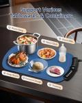 Warming Mat for Food, Food Warming Mat with 7 Temp Master Aadjustable Warming Tray, Thermochromic Line, Roll Up Buffet Hot Plates Heat Pad Full Sized Electrical