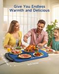 Warming Mat for Food, Food Warming Mat with 7 Temp Master Aadjustable Warming Tray, Thermochromic Line, Roll Up Buffet Hot Plates Heat Pad Full Sized Electrical