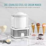 Nostalgia Electric Ice Cream Maker with 2-Qt Double Insulated Gel Canister & Stainless Steel Base - Makes Sorbet, Soft Serve, and Frozen Yogurt - White